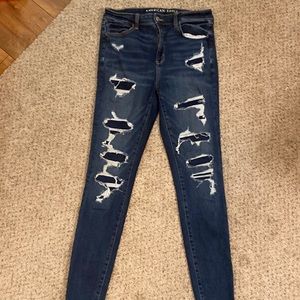 American Eagle jeggings ripped Size 10 Long